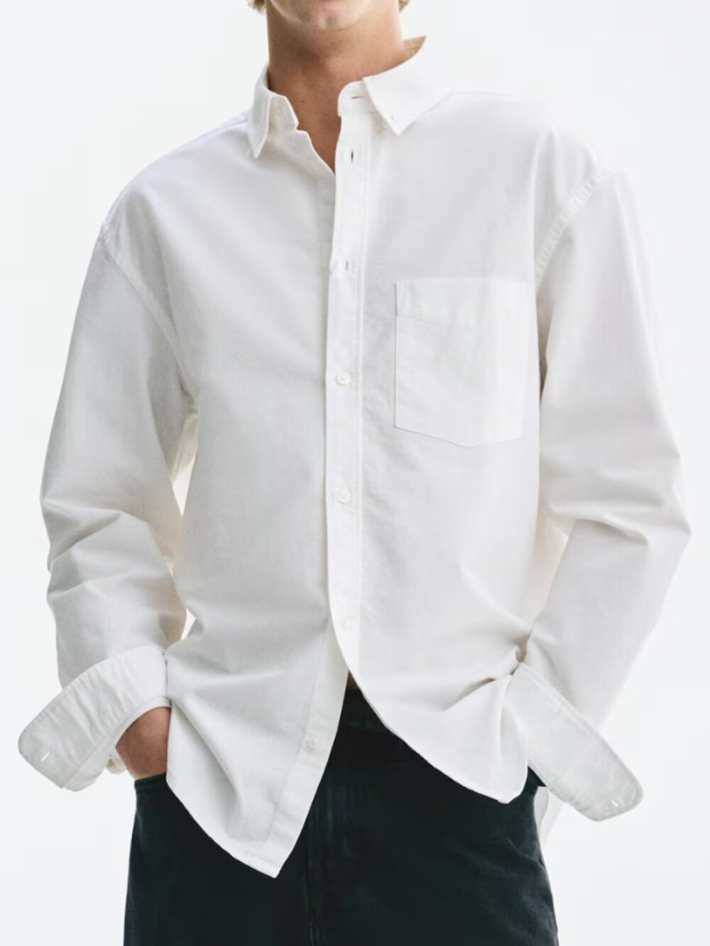 H&M Regular Fit Men's Oxford Button Shirt Size Large